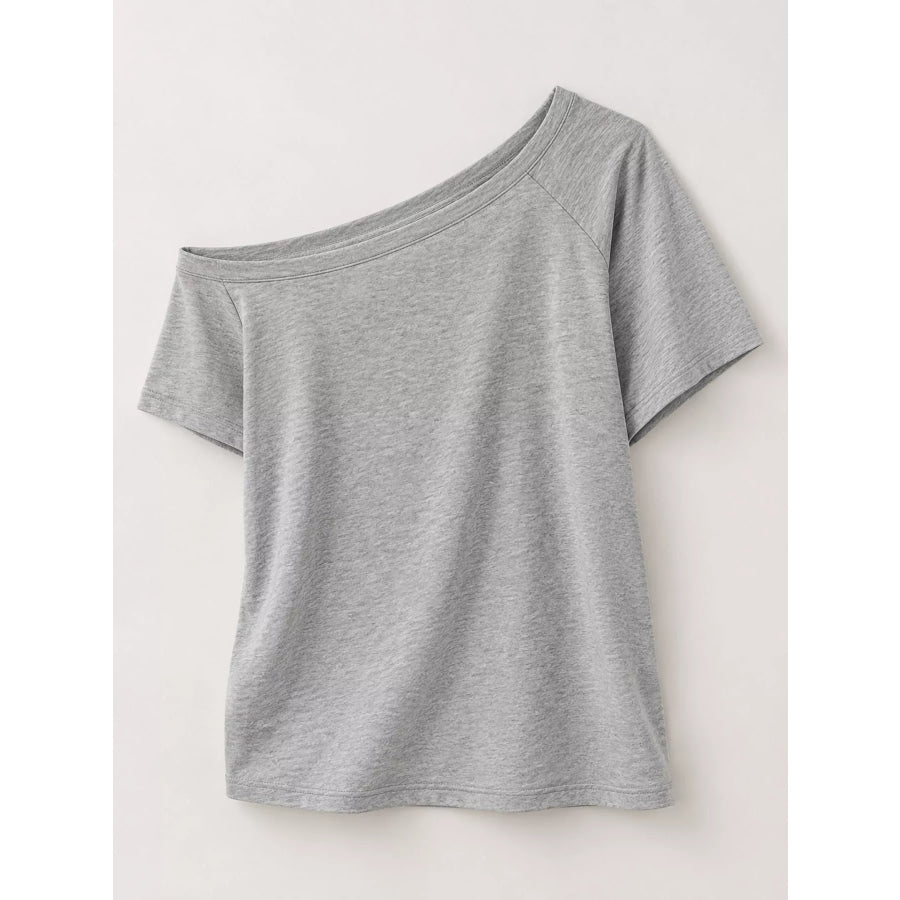 Boat Neck Short Sleeve T-Shirt Apparel and Accessories