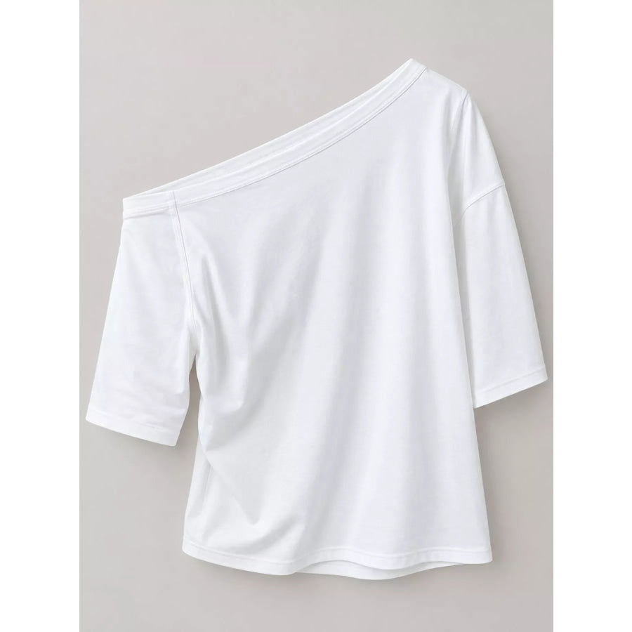Boat Neck Short Sleeve T-Shirt Apparel and Accessories