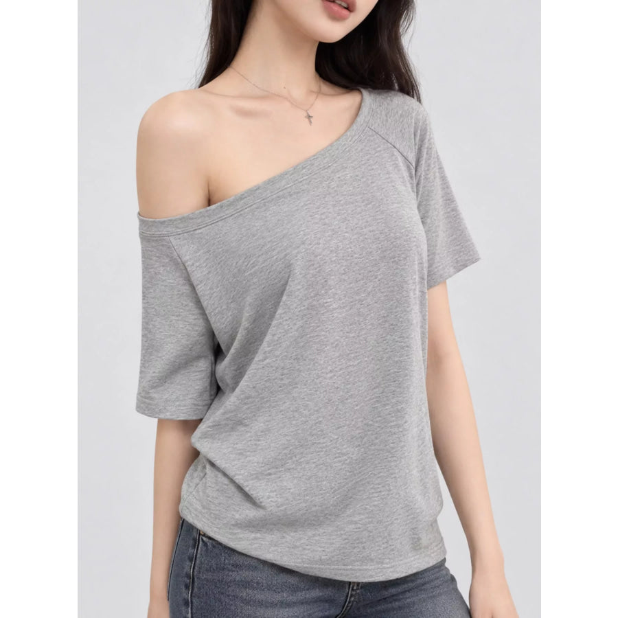 Boat Neck Short Sleeve T-Shirt Apparel and Accessories