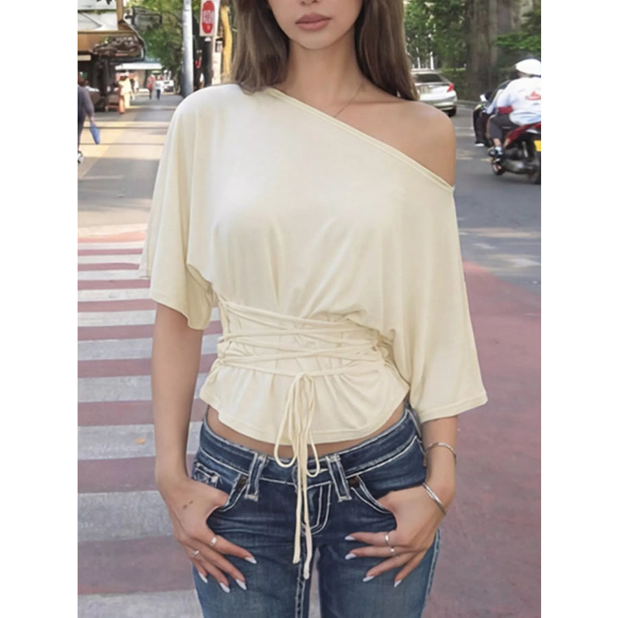 Boat Neck Short Sleeve T-Shirt Apparel and Accessories