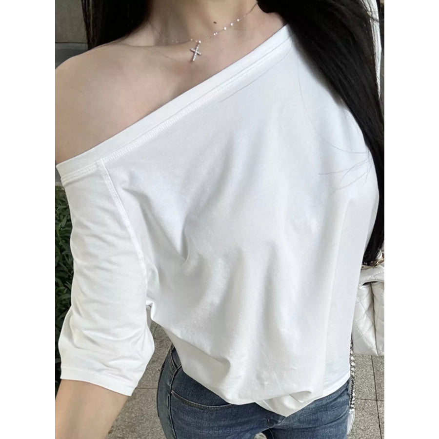 Boat Neck Short Sleeve T-Shirt Apparel and Accessories