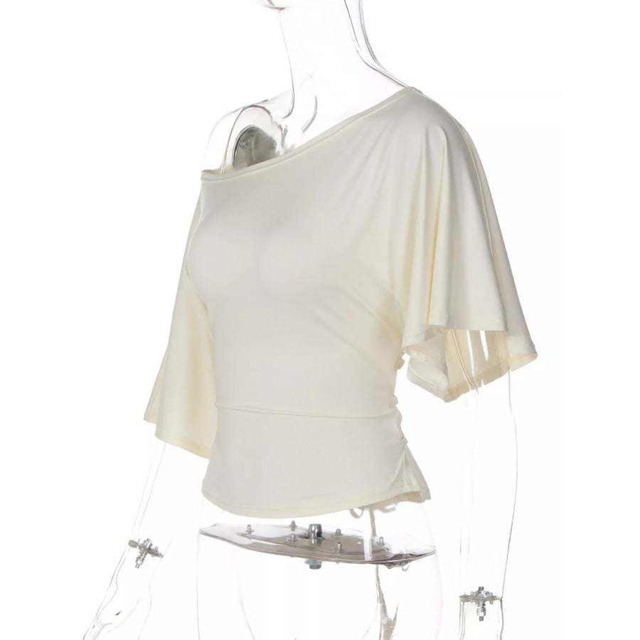Boat Neck Short Sleeve T-Shirt Apparel and Accessories