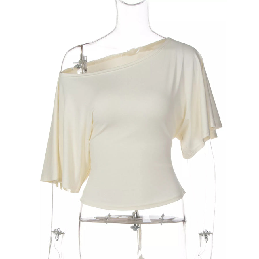 Boat Neck Short Sleeve T-Shirt Apparel and Accessories