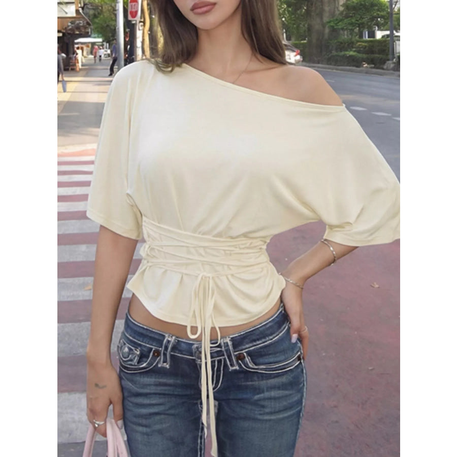 Boat Neck Short Sleeve T-Shirt Apparel and Accessories