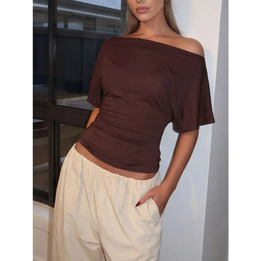 Boat Neck Short Sleeve T-Shirt Apparel and Accessories