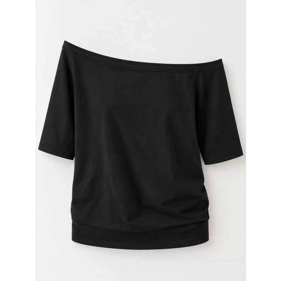 Boat Neck Short Sleeve T-Shirt Apparel and Accessories