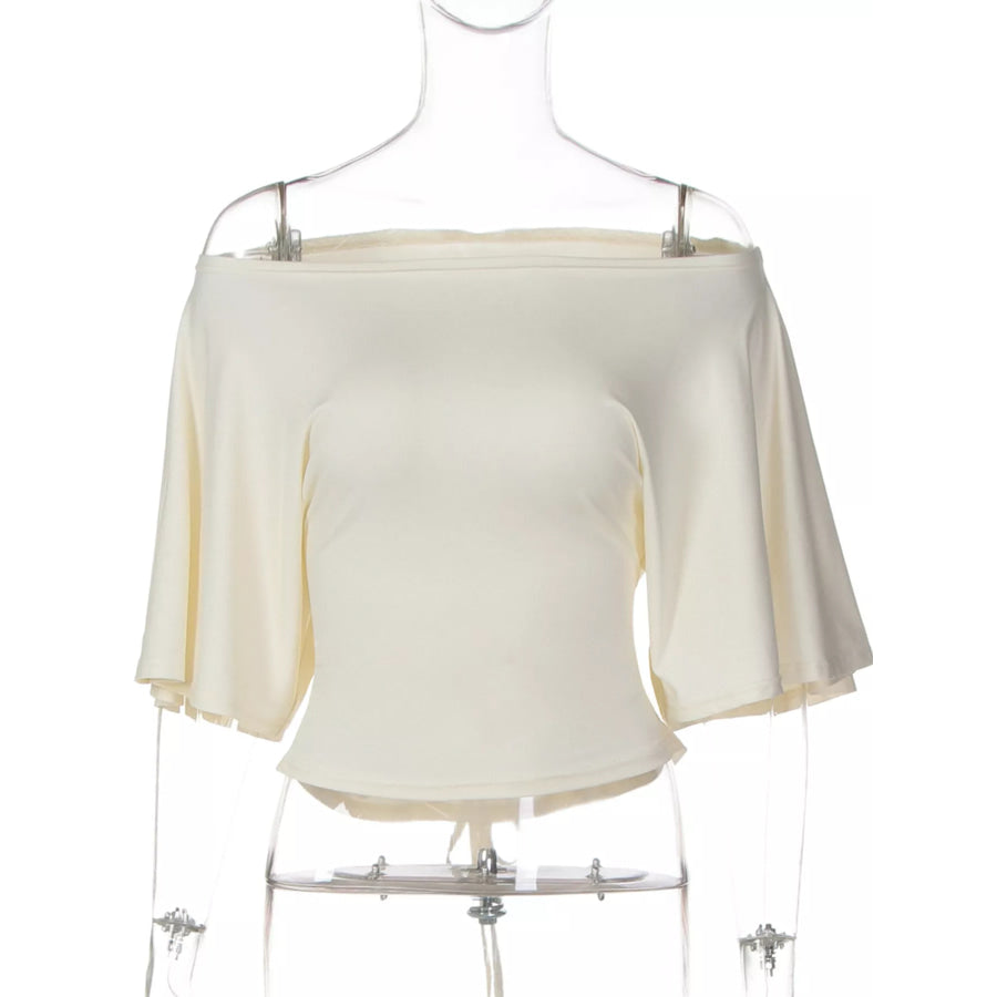Boat Neck Short Sleeve T-Shirt Apparel and Accessories