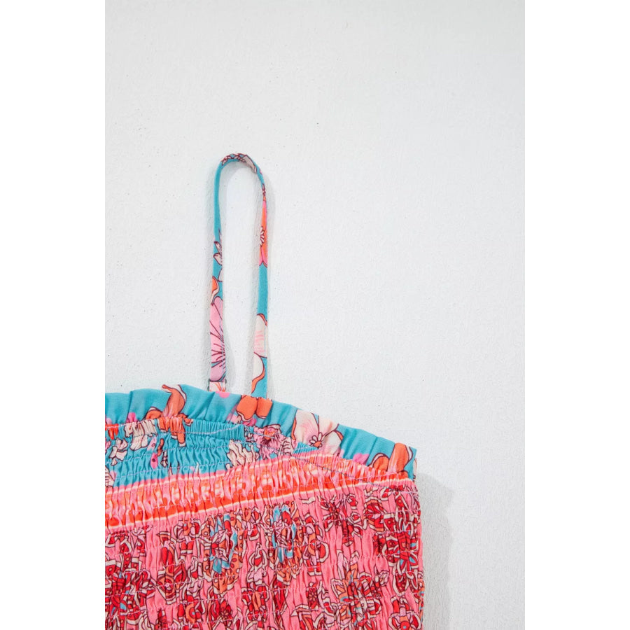 Bohemian Ethnic Print Spaghetti Straps Vacation Maxi Dress Apparel and Accessories