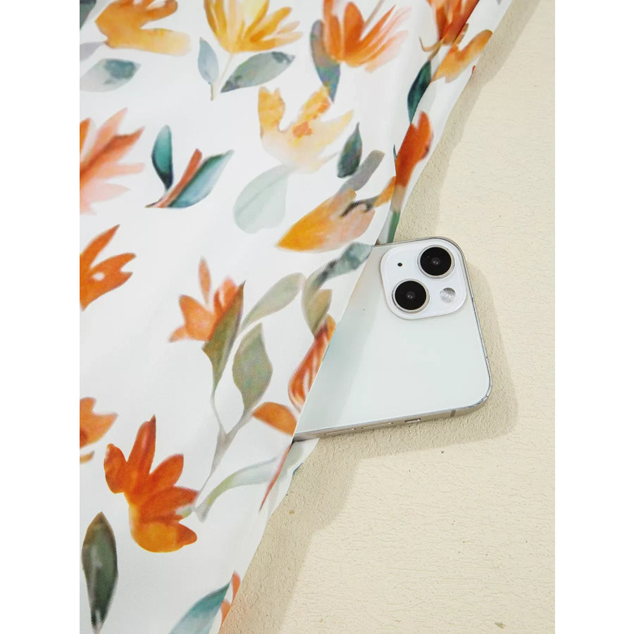 Bohemian Floral Print Ruffle Mini Dress Apparel and Accessories