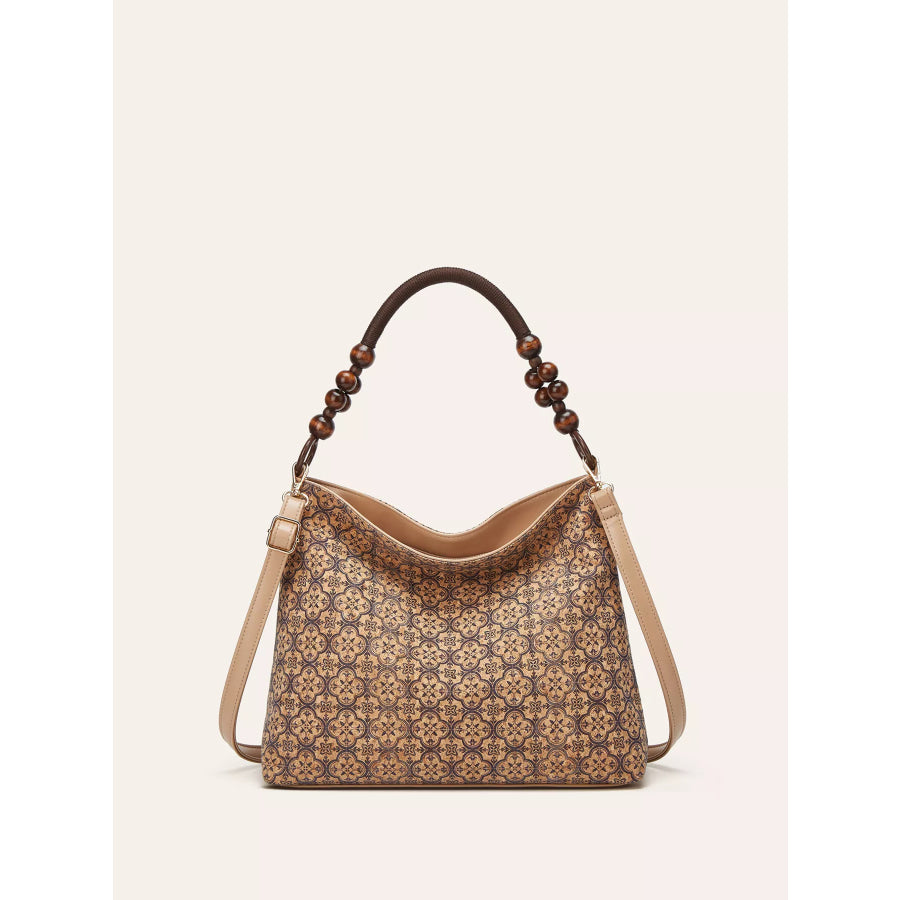 Bohemian Geometric Pattern Hobo Handbag Wheat Color / ONESIZE Apparel and Accessories