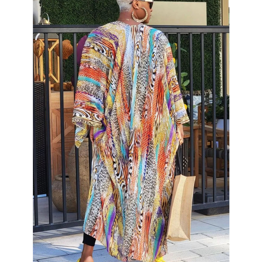 Bohemian Print Flowy Cardigan Apparel and Accessories
