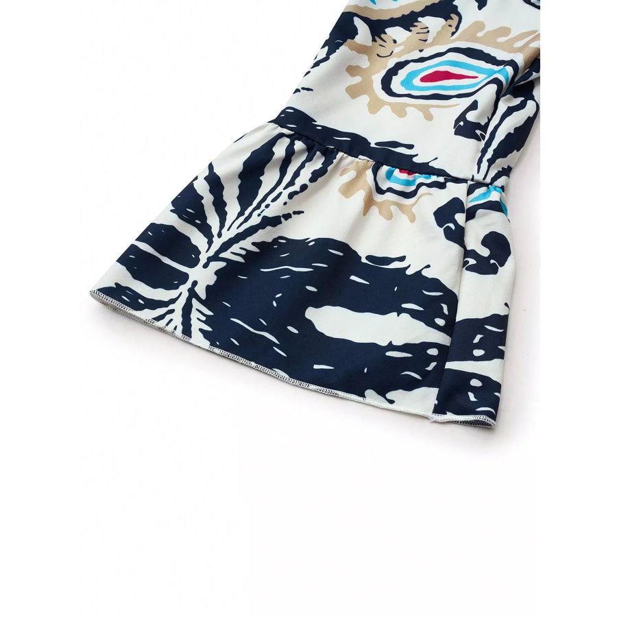 Bohemian Print Tiered Mini Dress Apparel and Accessories