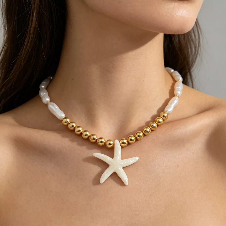 Bohemian Starfish Pendant Necklace Gold / onesize Apparel and Accessories