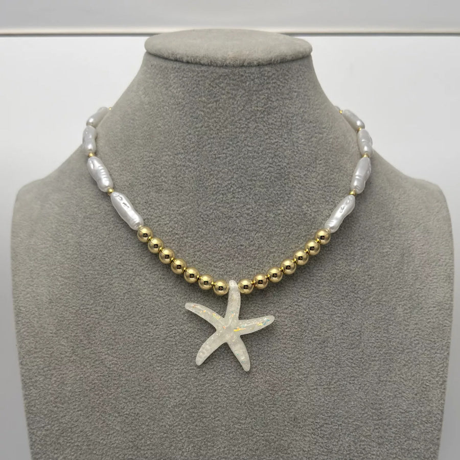 Bohemian Starfish Pendant Necklace Gold / onesize Apparel and Accessories
