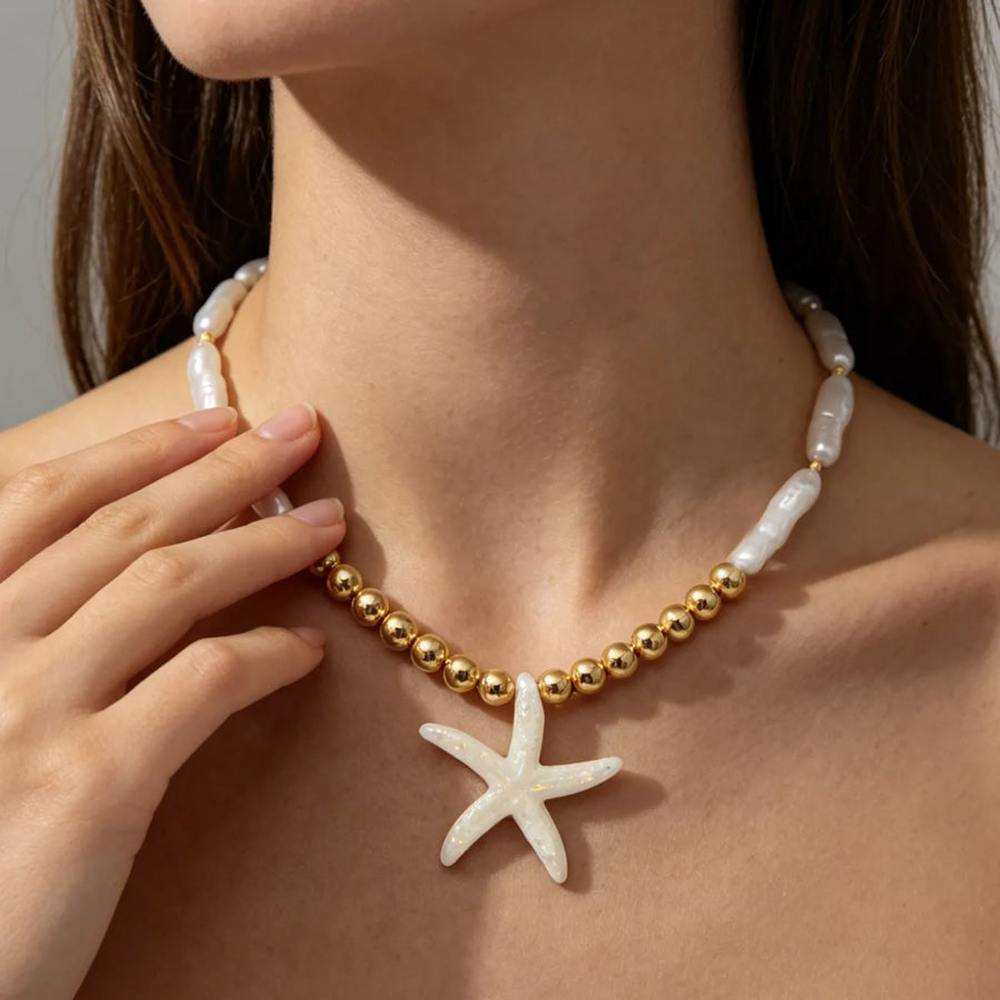 Bohemian Starfish Pendant Necklace Gold / onesize Apparel and Accessories