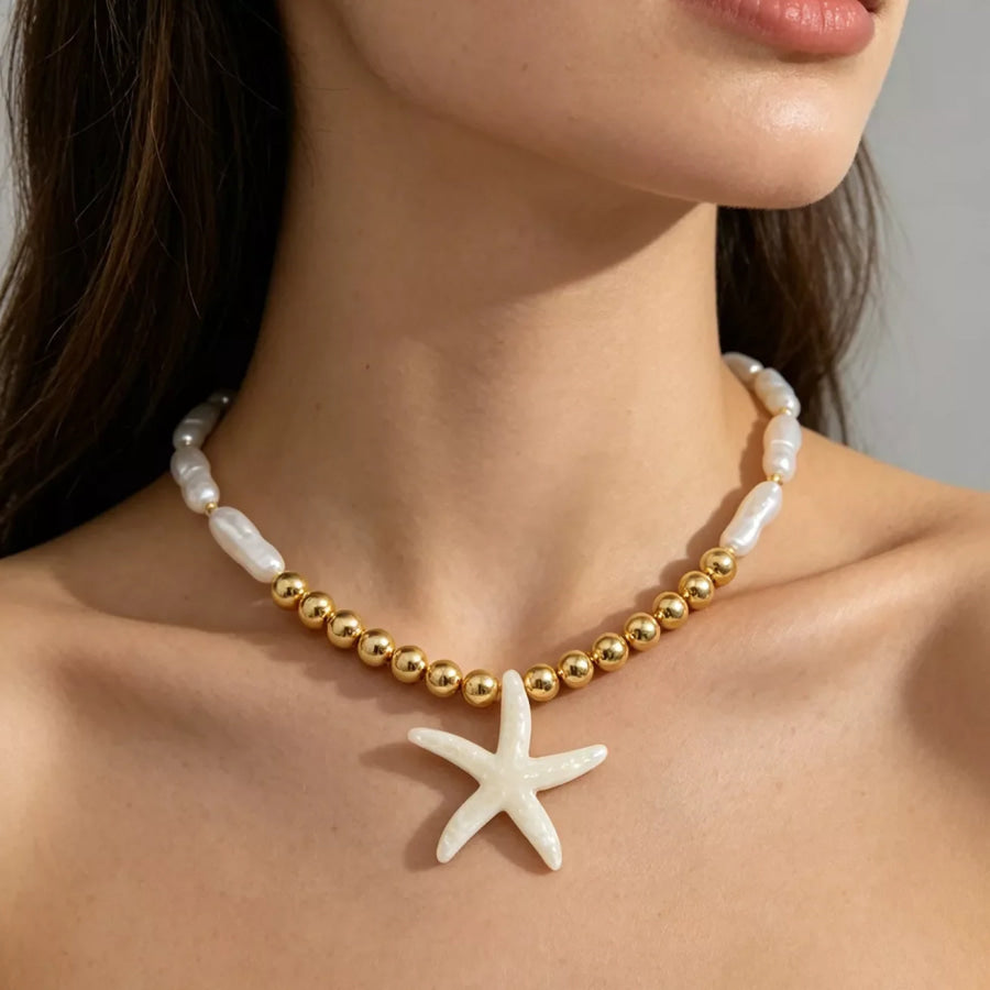 Bohemian Starfish Pendant Necklace Gold / onesize Apparel and Accessories