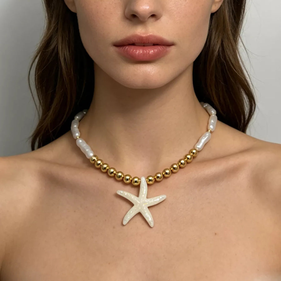 Bohemian Starfish Pendant Necklace Gold / onesize Apparel and Accessories