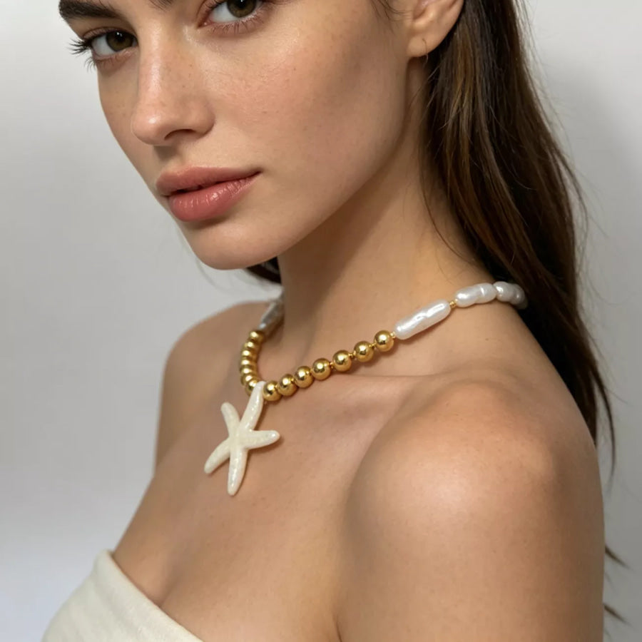 Bohemian Starfish Pendant Necklace Gold / onesize Apparel and Accessories