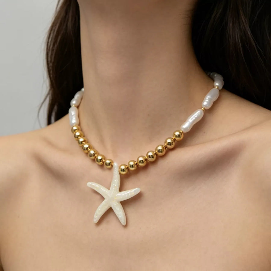 Bohemian Starfish Pendant Necklace Gold / onesize Apparel and Accessories