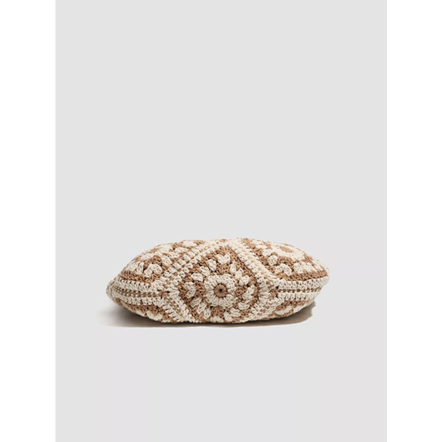 Boho Chic Crochet Granny Square Shoulder Bag Khaki / onesize Apparel and Accessories