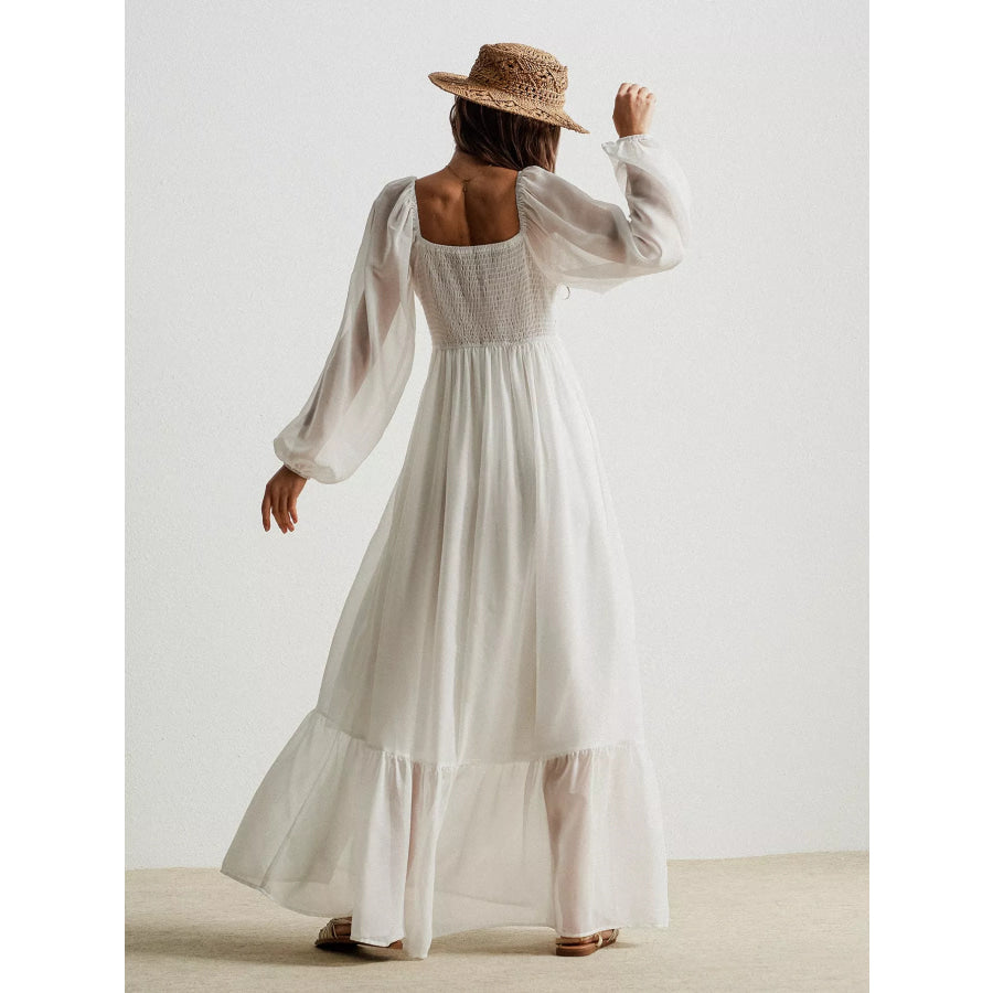 Boho Chic Crochet Lace Maxi Dress Apparel and Accessories