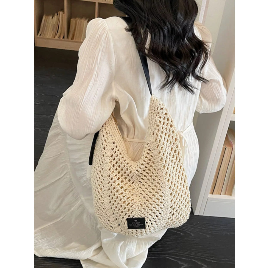 Boho Crochet Shoulder Bag Cream White / onesize Apparel and Accessories