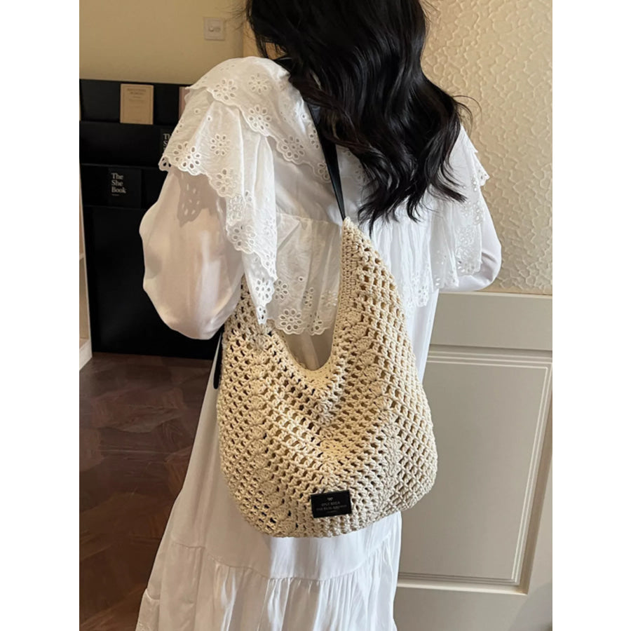 Boho Crochet Shoulder Bag Cream White / onesize Apparel and Accessories