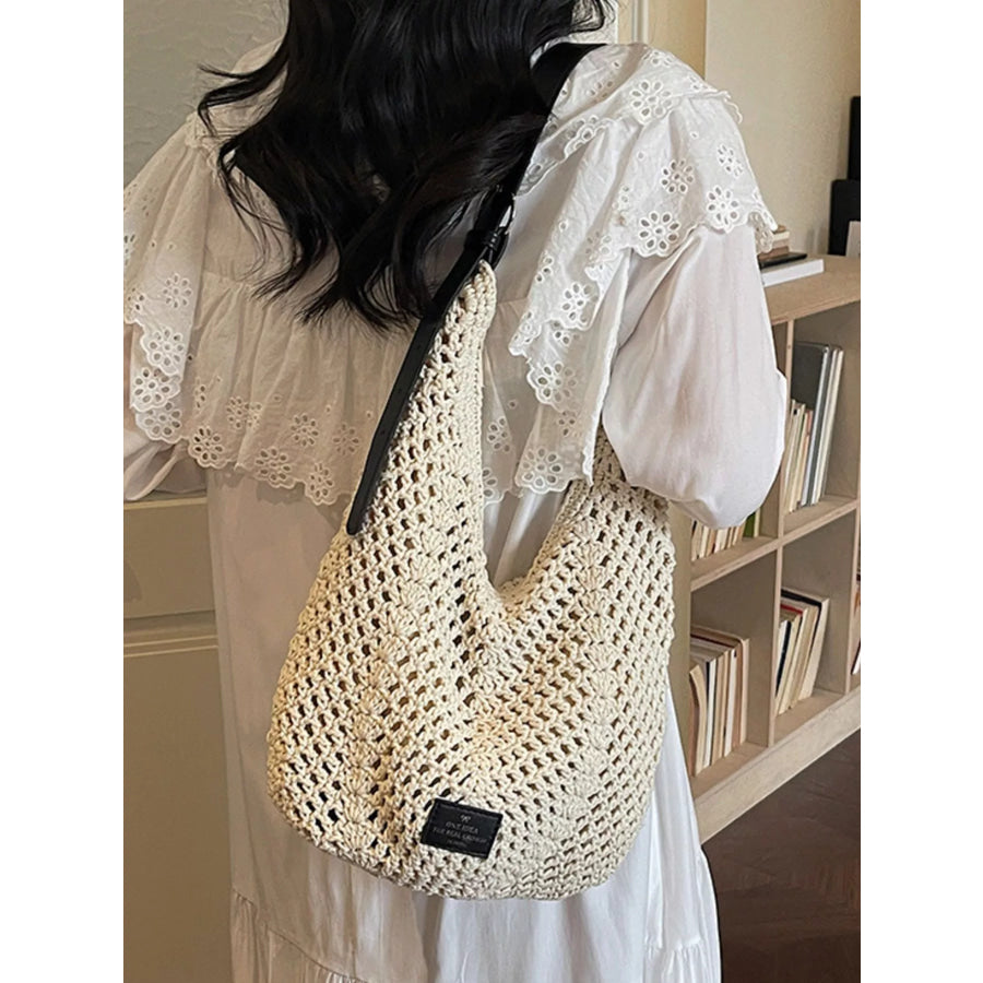 Boho Crochet Shoulder Bag Cream White / onesize Apparel and Accessories