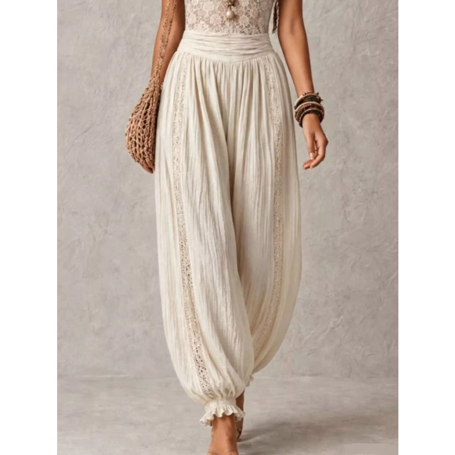 Boho Lace Corset Bodice Jumpsuit with Harem Pants Apparel and Accessories