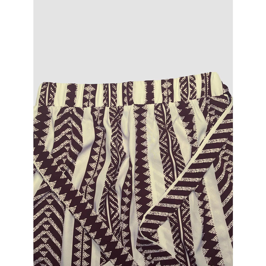 Boho Print Wide Leg Pants Apparel and Accessories