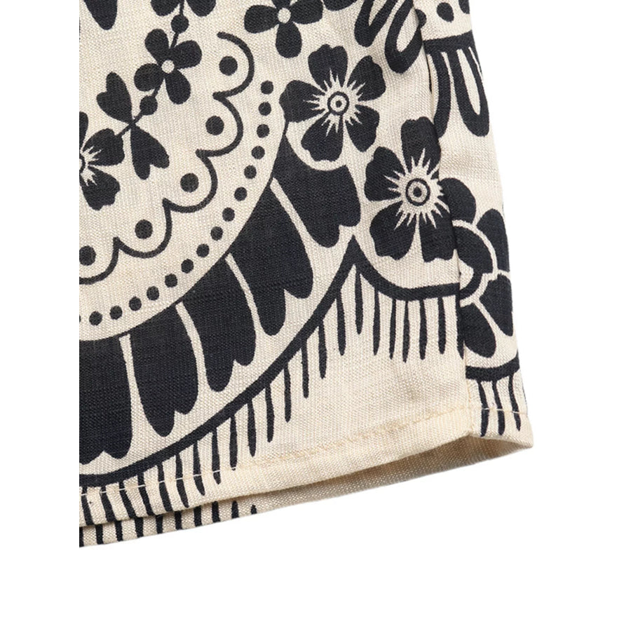 Boho Print Wide Leg Pants Apparel and Accessories