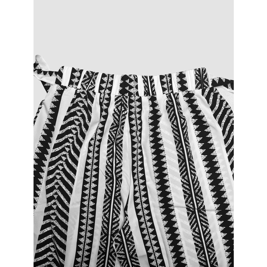 Boho Print Wide Leg Pants Apparel and Accessories