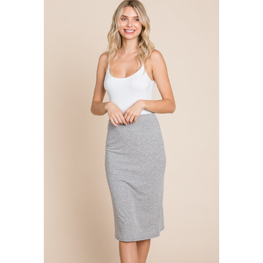 BOMBOM Elastic Waist Pencil Skirt Apparel and Accessories