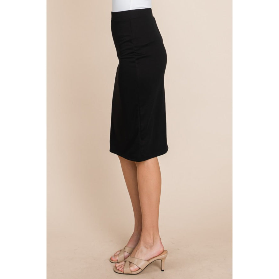 BOMBOM Elastic Waist Pencil Skirt Apparel and Accessories