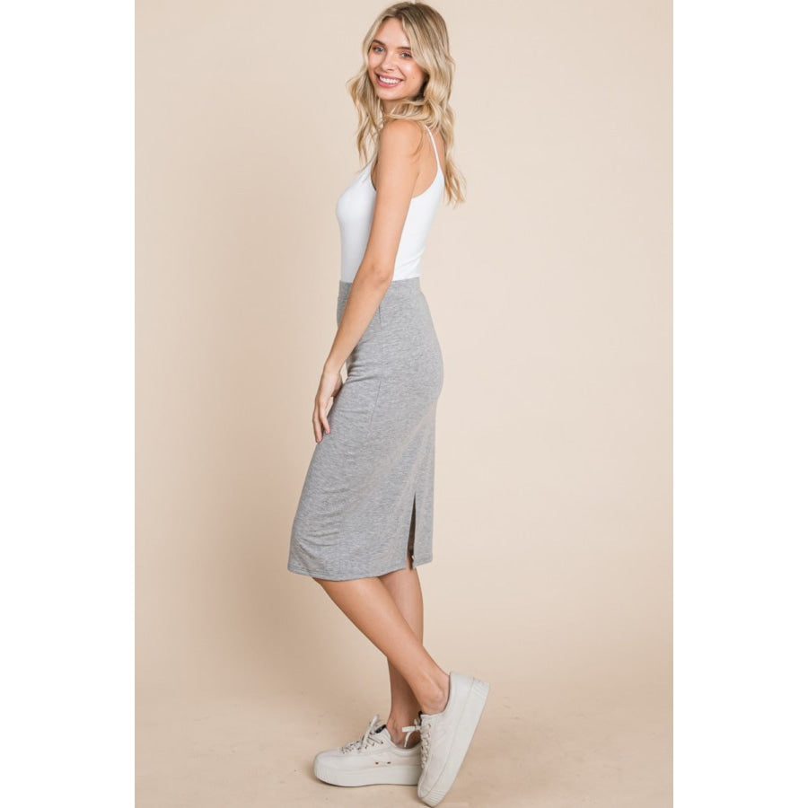 BOMBOM Elastic Waist Pencil Skirt Apparel and Accessories