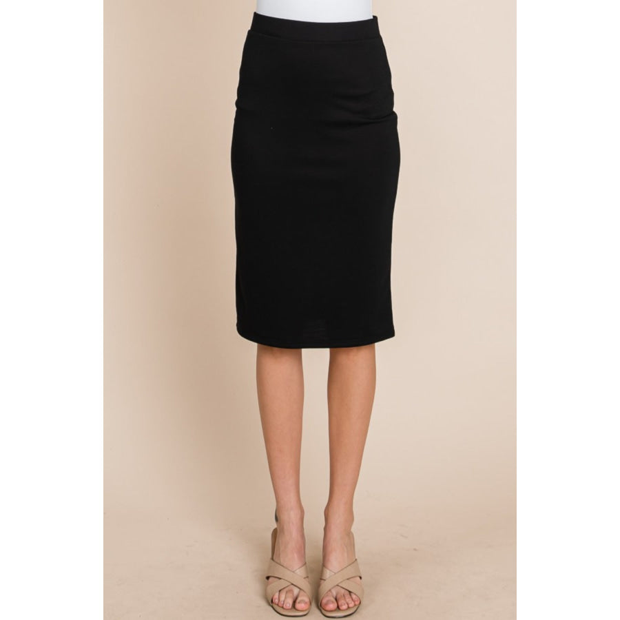 BOMBOM Elastic Waist Pencil Skirt Apparel and Accessories