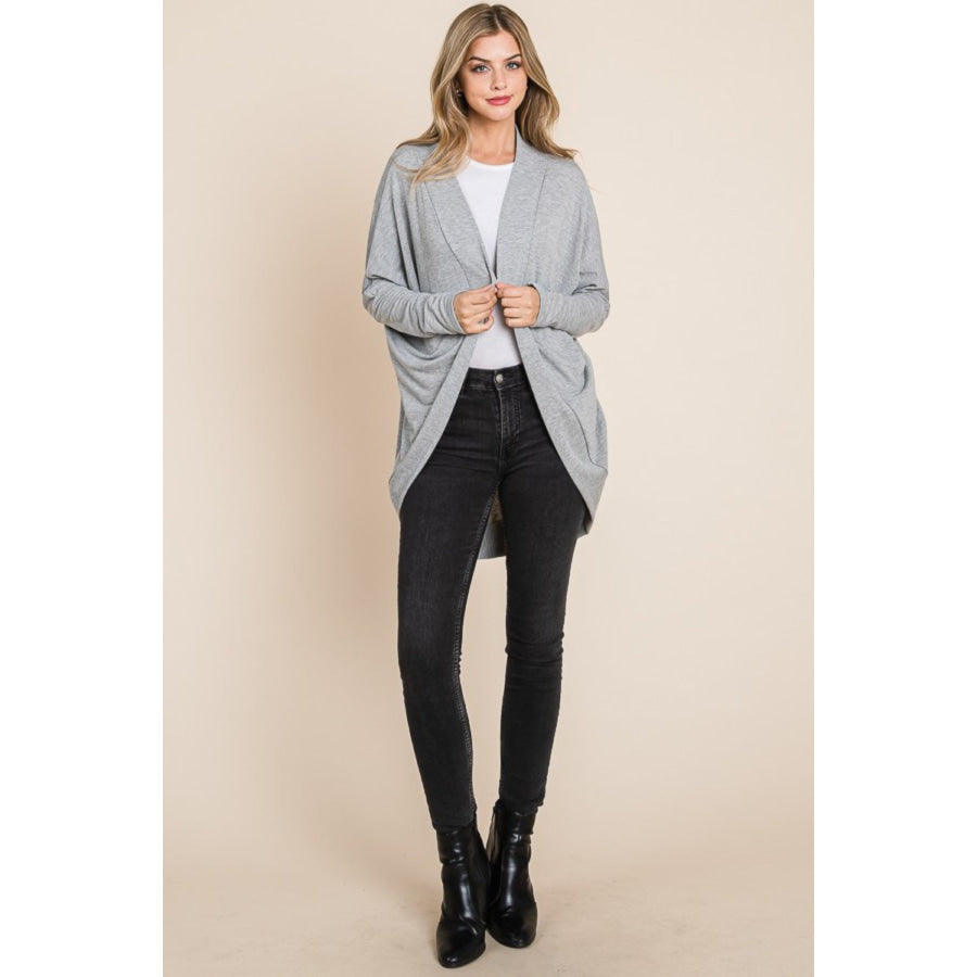 BOMBOM Open Front Long Sleeve Cocoon Cardigan Apparel and Accessories