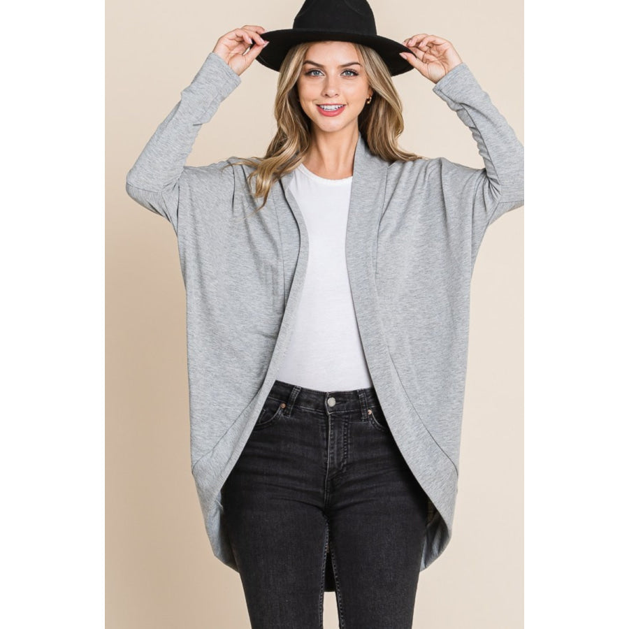 BOMBOM Open Front Long Sleeve Cocoon Cardigan Apparel and Accessories