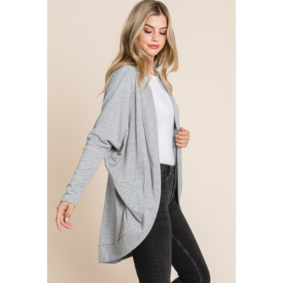 BOMBOM Open Front Long Sleeve Cocoon Cardigan Apparel and Accessories