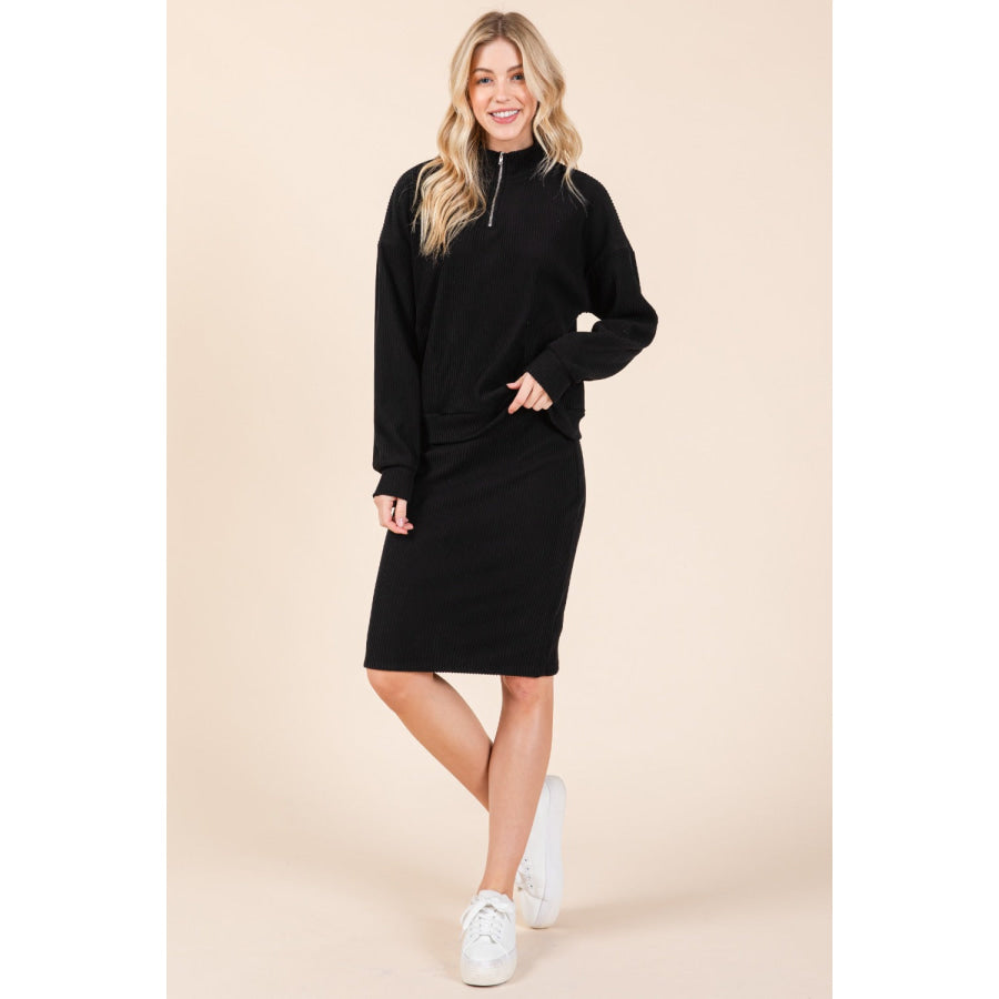 BOMBOM Quarter Zip Long Sleeve Sweatshirt with Pockets Apparel and Accessories