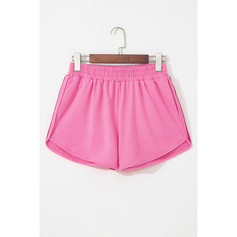 Bonbon Color Block Stripes Elastic High Waist Active Shorts Sale (50% OFF)/Sale (50% OFF)