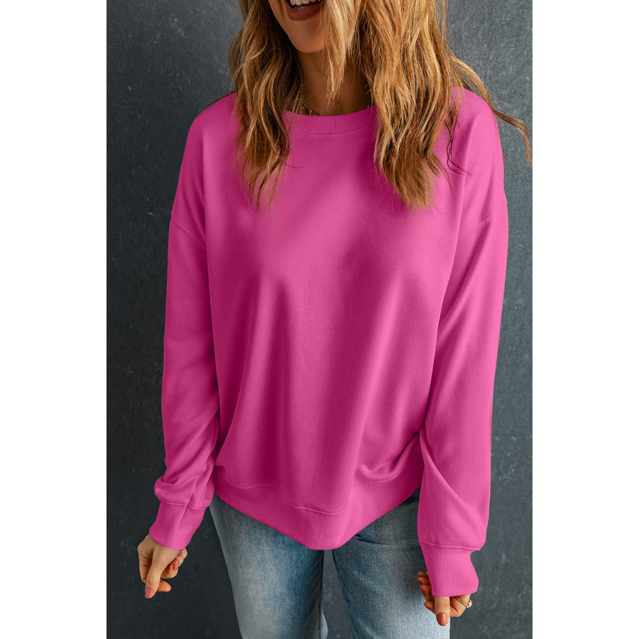 Bonbon Solid Classic Crewneck Pullover Sweatshirt Tops/Sweatshirts & Hoodies