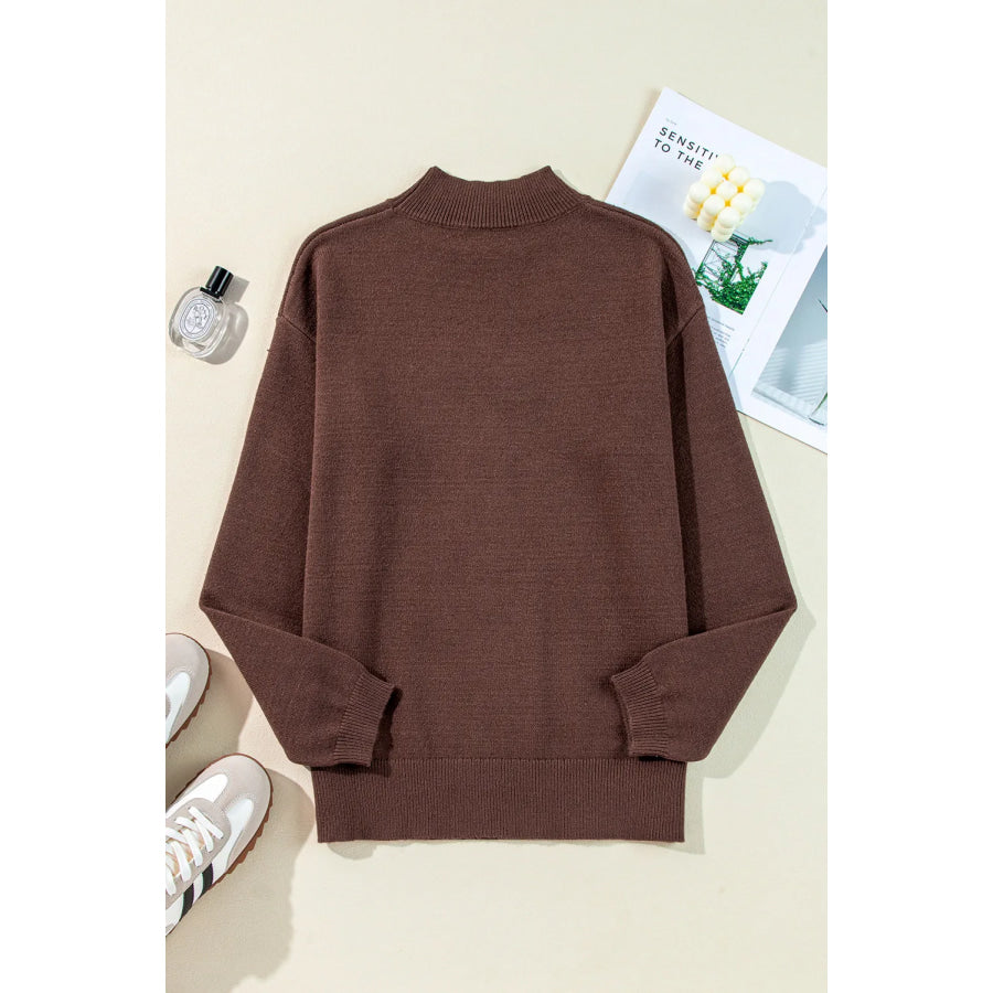 Boot Mock Neck Long Sleeve Sweater Apparel and Accessories