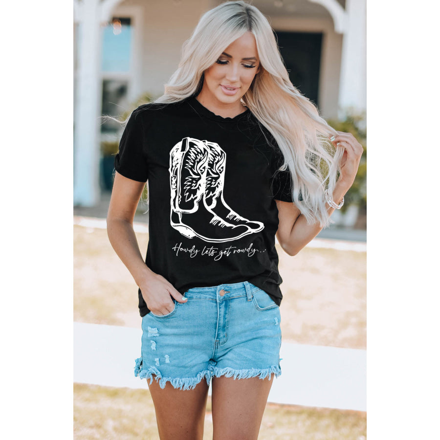 Boots Graphic Tee Shirt Black / S Apparel and Accessories