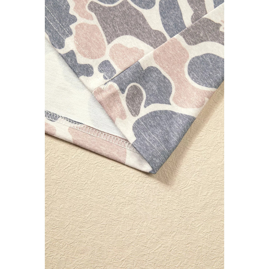 Botanical Camo Print Long Sleeve Pocket Mini Dress Apparel and Accessories