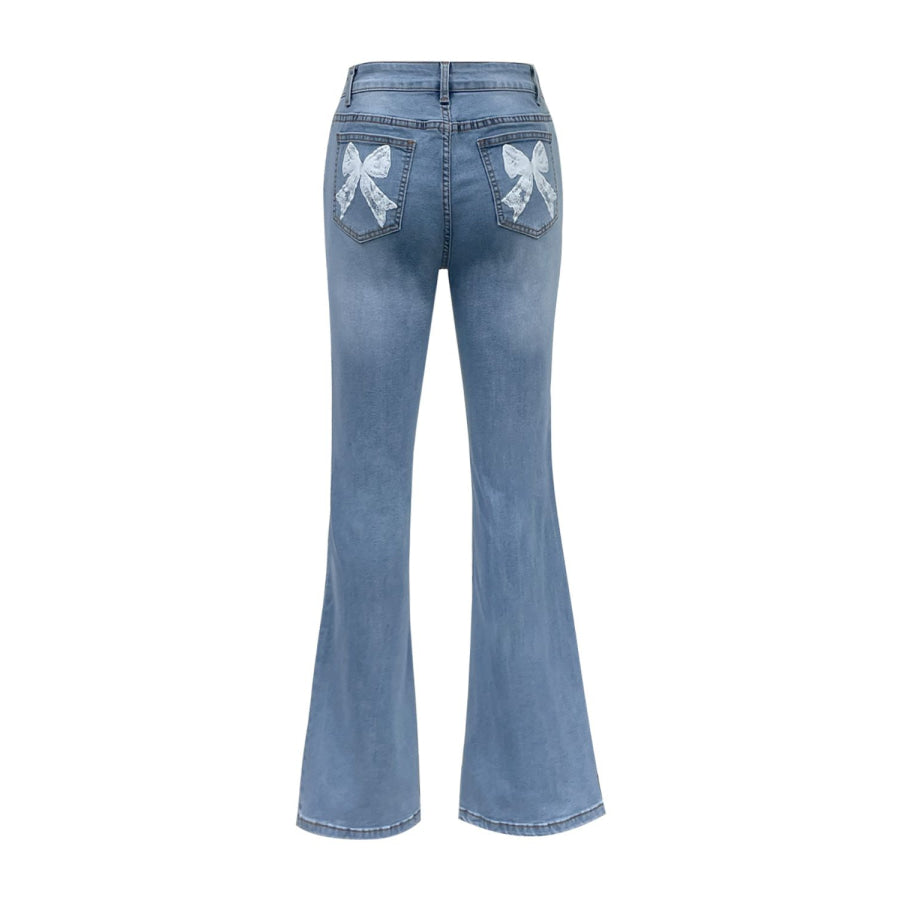 Bow Back Flare Jeans Apparel and Accessories