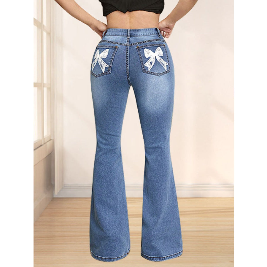 Bow Back Flare Jeans Apparel and Accessories