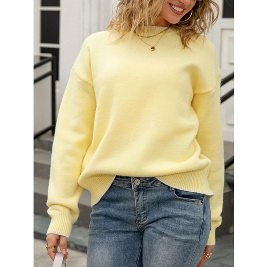 Bow-Back Round Neck Sweater Apparel and Accessories
