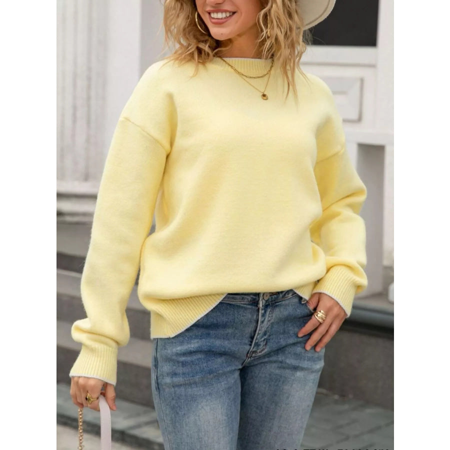 Bow-Back Round Neck Sweater Apparel and Accessories