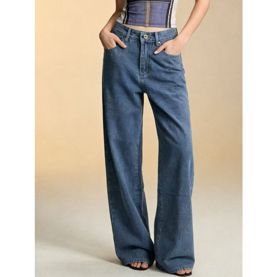 Bow Back Wide Leg Jeans Apparel and Accessories
